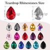 Teardrop Rhinestones 100Pcs Crystal AB Point Back Glass Rhinestones for