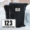 4x Wheelie Bin Number Stickers Trash Garbage Can Stickers Custom