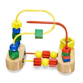 Melissa & Doug Wooden First Bead Maze Classic Toy + Free Scratch Art Mini-Pad Bundle [30427]