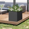 Galvanized Steel Planter Box, 24Inch Large Square Indoor Outdoor Planters