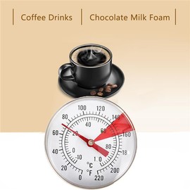 Michear Milk Thermometer for Coffee,-10-110°C Stainless Steel Probe Coffee Thermometer with Clip for Frothing Jug,Milk Frothing
