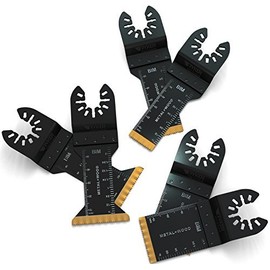 6 BiMetal Oscillating Saw Blades: Extra Long Metal&Wood Titanium Tip Blades, Compatible with Fein Multimaster Porter Cable Craftsman Ridgid Ryobi Makita Milwaukee Dewalt Rockwell Chicago