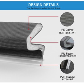 Weather Stripping Door Seal,V-Shaped Q Foam,Door Weather Stripping,Door Seal Strip for Door Frame for Sliding, Exterior, Front, and Jamb Frames (Black, 40 feet)