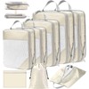 POWZOO 8-Piece Compression Packing Cubes Set, Clothes Bags, Shoe Bags,