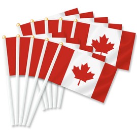 25 PCS Handheld Canada Flag,Small Canadian Hand Held Flags,Mini Banner for Outdoor Indoor Parade