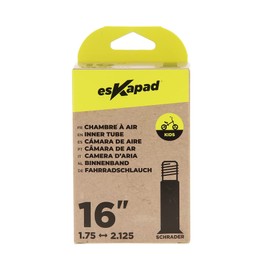 esKapad Unisex Youth Bicycle Inner Tube Inch x 1.75 Schrader Valve Children's Bicycle Black 16 pouces x 1.75 à 2.125