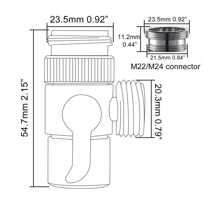 Ciencia SUS304 Stainless Steel Diverter for Kitchen Sink Bathroom Replacement