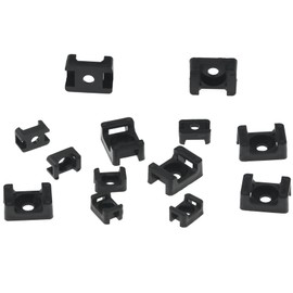 190 Pieces Black Cable Tie Bases,Cable Tie Mounts,Cable Tie Saddles (Black)
