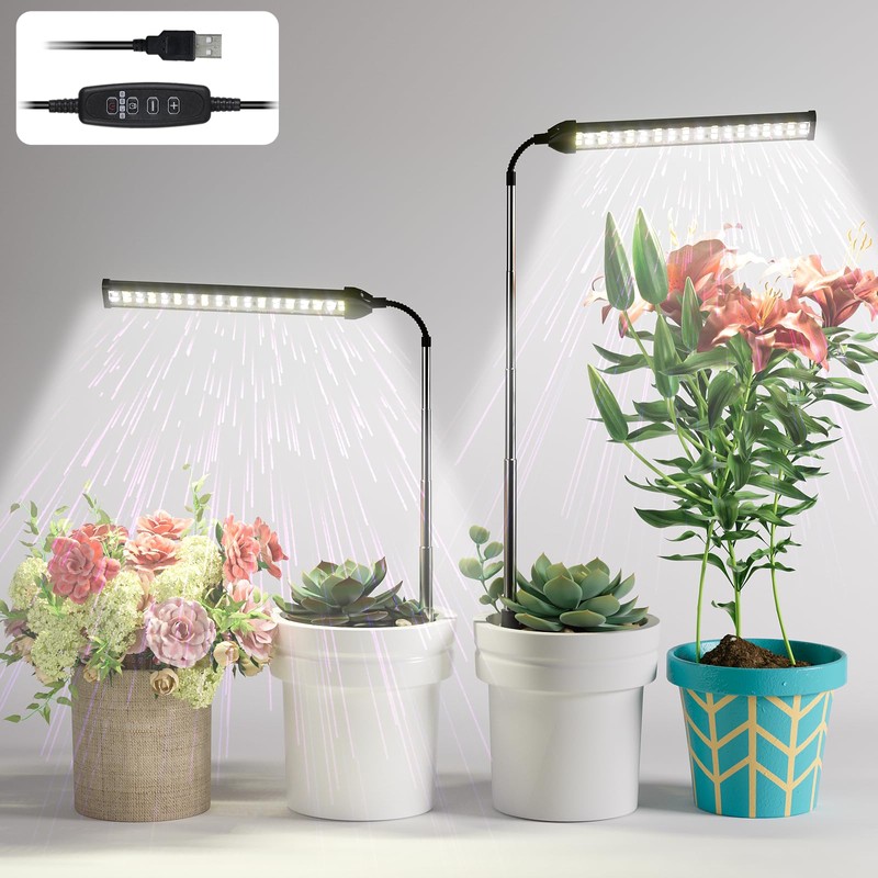 WeeLeeGoo WeeLeeGoo LED Grow Light 2 Pack, 6000K White Full