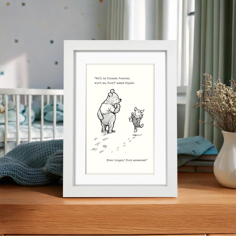 Oscar Finks Winnie the Pooh and Piglet Friendship Quote Framed