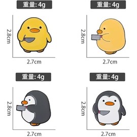 Pingüino de pato con cuchillo de daga Broches lindos dibujos animados divertidos animales solapa esmalte Pin de metal insignia decoración para mochilas ropa bolsas, Sin gemas.