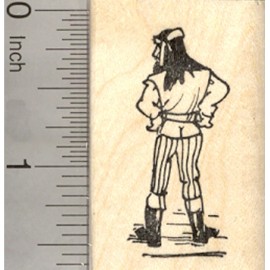 RubberHedgehog Small Pirate Rubber Stamp, Booty view D23220 WM