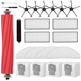 21 PCS Zubehör-Kit für Roborock S7 Max Ultra/ S7 MaxV Ultra Staubsaugerroboter, Ersatzteile Hauptbürste, Seitenbürste, Waschbarer Filter, Mopptücher, Staubsaugerbeutel, High-Speed Reinigungsbürste