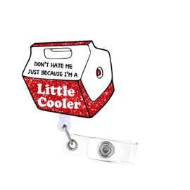 Litter Cooler Badge Reel with Swivel Alligator Clip ID Badge Holder Funny Glitter Badge Reel Retractable Clip for RN LPN CNA Nurse Doctor Assistant Medical Staff