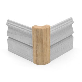 3/4" x 2 1/4" x 6" Oak Outside Radius Corner Base Block Bullnose - Fits 3/4" Radius, Trim Molding (10)