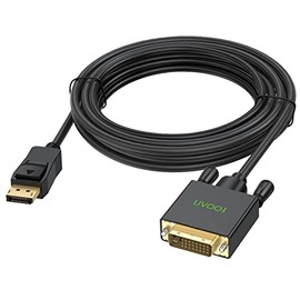 DisplayPort to DVI Cable 15 Feet, UVOOI DP to DVI-D Male to Male Adapter Cable Compatible with Display, PC, Laptop, HDTV, Projector, Monitor, More - Gold-Plated