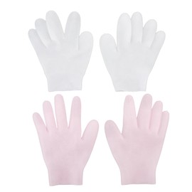 2 pares de Guantes Humectantes de Silicona, Mascarillas Reutilizables para Manos Guante Hidratante, Reparar las Manos Secas y Agrietadas Guantes Elásticos Hidratantes para el Cuida