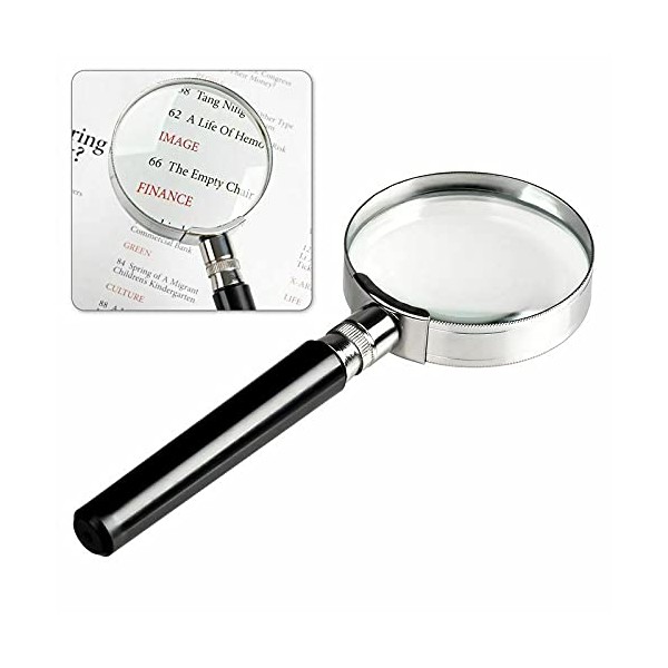 10X Magnification Handheld Magnifier Magnifying Glass Handle Low Vision Aid