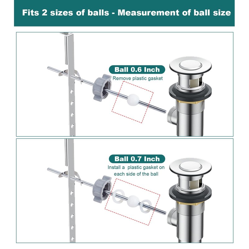 FullMayPro Lavatory Pop-Up Center Piece Assembly,Pop-Up Drain Repair Kit,Fits Most