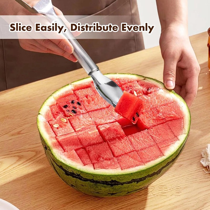 Unbranded 2PCS Stainless Steel Watermelon Fruit Cutter Slicer + Baller