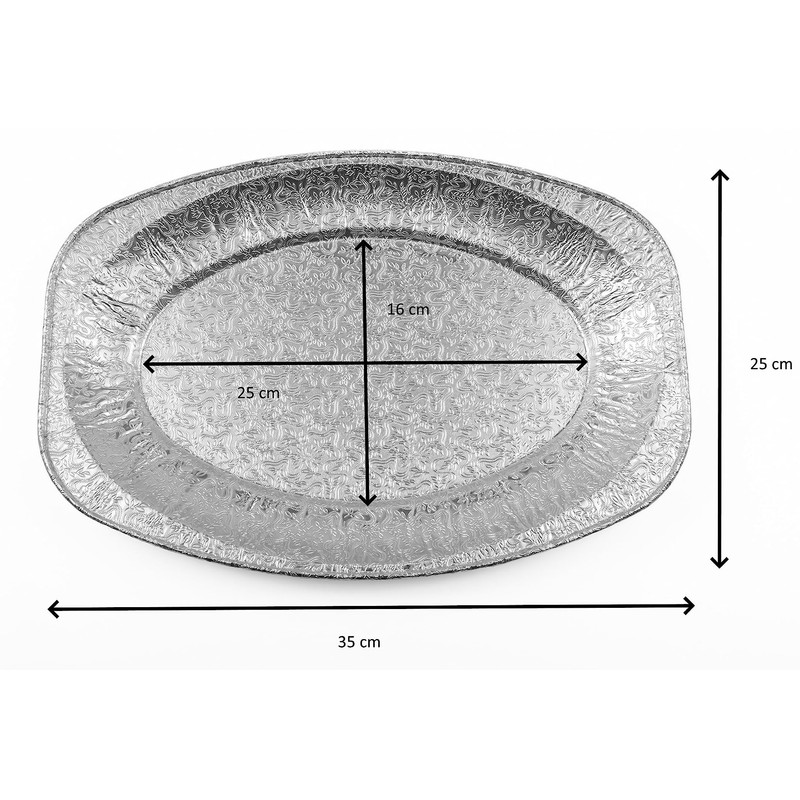Extiff 10 Oval Aluminium Trays 24.5 x 35 cm -