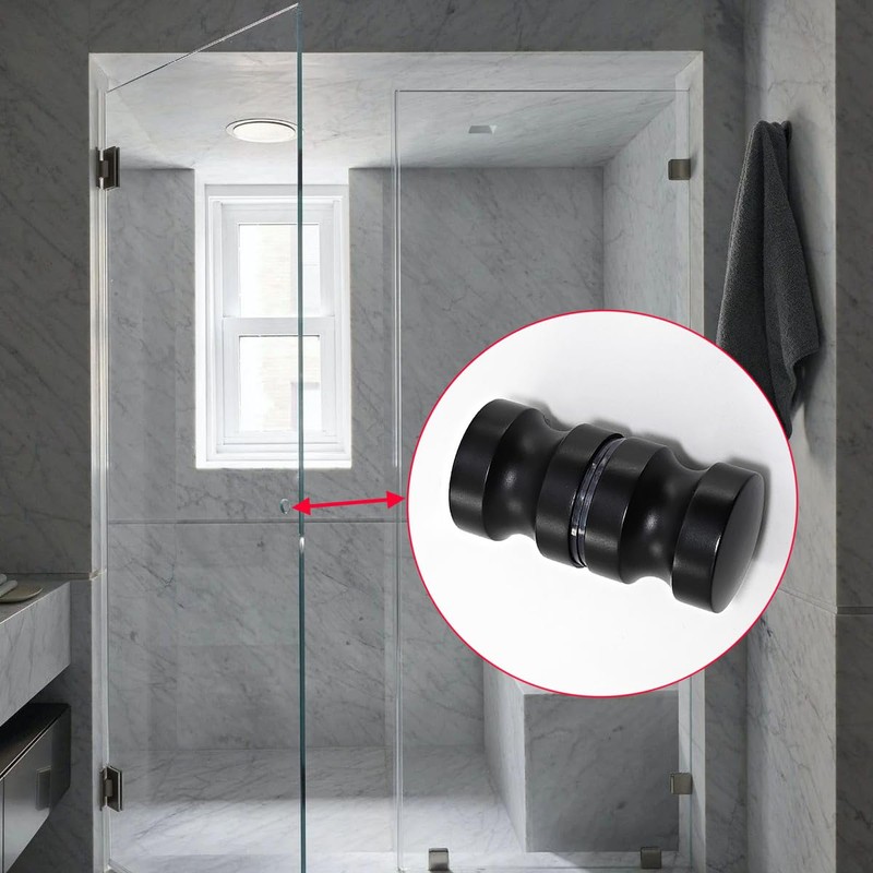 YIDELAI-Glass Door Handle, 2.4 inch Aluminum Alloy Single Hole Handle,