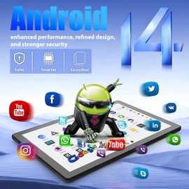 HiGrace Tablet,11 inch Tablet Android 14 Octa-Core Processor, 14GB RAM+64GB ROM (TF 1TB), 8200mAh, Widevine L1, WiFi 6, Bluetooth5.3, Type-C, Tablet PC with Keyboard Mouse - Black