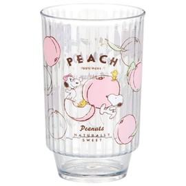 OSK Snoopy C-11 Plastic Cups, Pink, Snoopy Peanuts Fruits, Plastic Cup, Clear, Dishwasher Safe, Dryer Safe