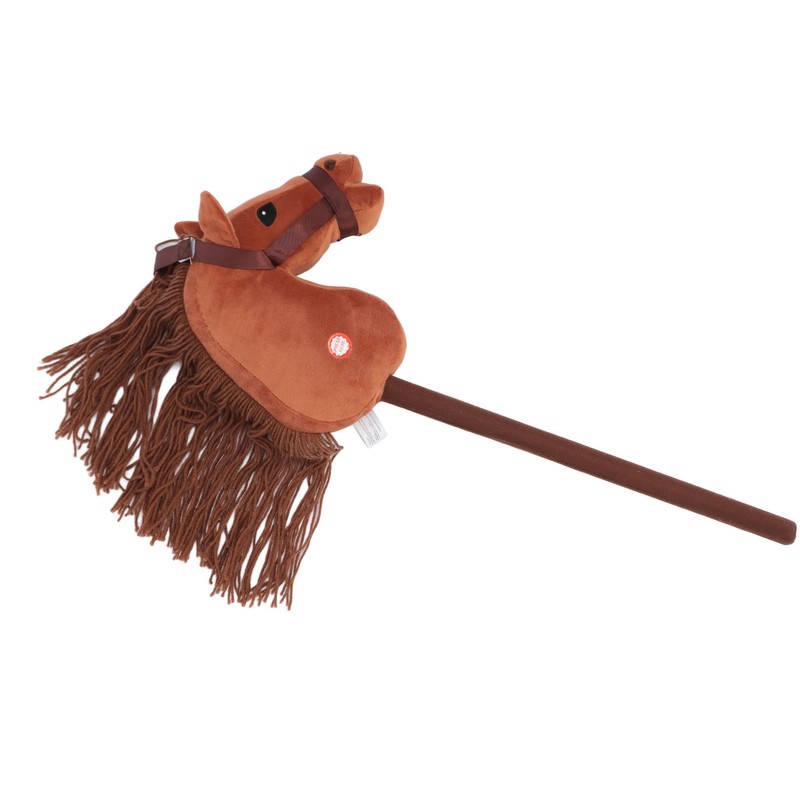 70cm Height Plush Horse Stick Toy Cute Expression 2 Sound