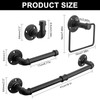 Jeasor 4-Pieces Industrial Pipe Bathroom Towel Ring Kit DIY Wall