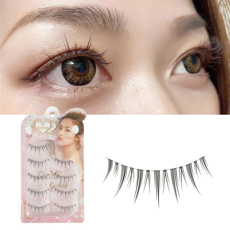 CLEAREYELASH Natural False Eyelashes 3D Matsueku 5 Pairs (D01)