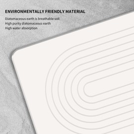 Top Product - Diatomite Stone Bath Mat, Fast Drying Bathroom Mat Stone, Diatomaceous Earth Mat Non-Slip, Absorbent Stone Bath Mats for Bathroom Quick Dry (23.6" × 15.4" White Arch Carving Design)