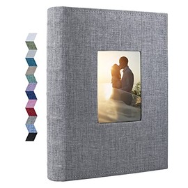 Vienrose Photo Album 4x6 300 Pockets Linen Frame Cover with Memo Areas Photobook Large Capacity Pictures Book for Wedding Family Baby Vacation