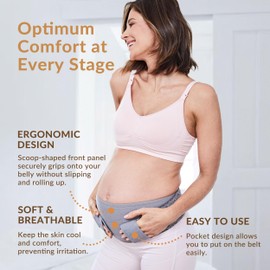 Mamaway Pregnancy Belly Support Band, Ergonomic Maternity Belt, Adjustable Prenatal Cradle Band, Skin-friendly & Breathable Belly Sling, Back Supoort & Waist/Abdomen/Pelvic Support