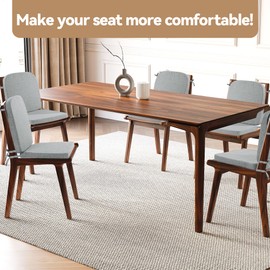 HOMBYS Kitchen Chair Back Cushion & Seat Cushion, Dining Room Chair Cushions,Seat Cushions for Kitchen Chairs,High Density Foam Seat Pad & Backrest,Chair Pads for Dinning Chair with Elastic Bands,grey