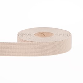 Coloured Elastic for Sewing, 20mm Sewing Elastic, Woven Type, 5 Metres (Beige)
