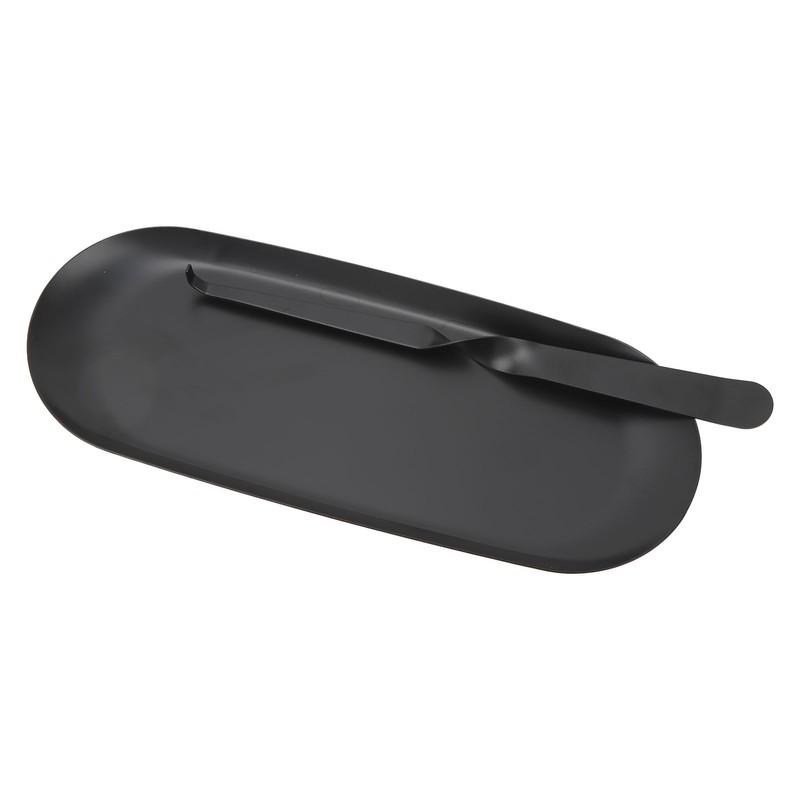Candle Holder Tray with Wick Dipper Decorative Oval Shape Mattee