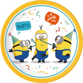 Procos 10137423 - Party Set S Minions: Rise Of Gru, 52-Piece Set, 16 Plates, 16 Cups, 20 Napkins, Disposable Tableware, Party Tableware, Table Decoration