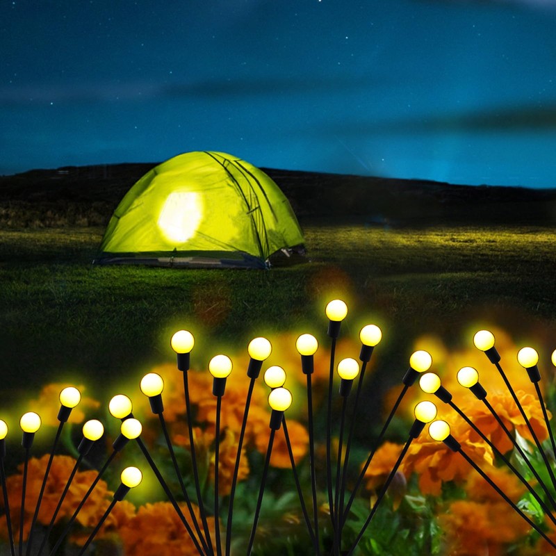 Solar Garden Lights Outdoor, 6 Pack 60 LED Solar Firefly