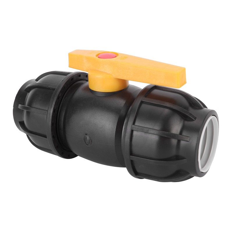 PE Plastic 50mm Diameter Ball Valve Connector Water Pipe Fitting