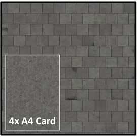 Cobbled Street & Concrete Floor Pattern Modelling Card - Double Sided - 00 Scale 170gsm Thick Backing Paper 4X A4