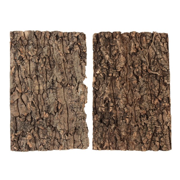 SHINEOFI 2Pcs Reptile Tree Bark Terrarium Cork Bark Background Boards