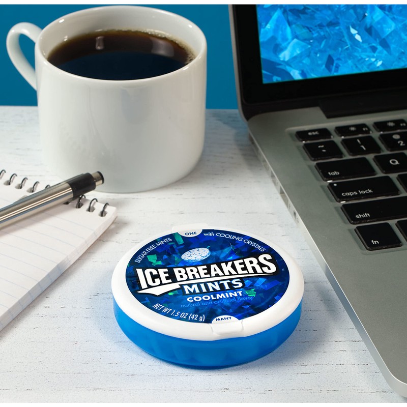 ICE BREAKERS Cool Mint Sugar Free Mints Tin, 1.5 oz