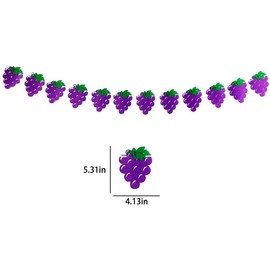 3Pcs Purple Grape Banner Fruit Grape Themed Party Garland Summer Purple Grapes Decor for Birthday Wedding Baby Shower Bridal Shower Engagement Lilac Violet Party Classroom Nursery Decorations