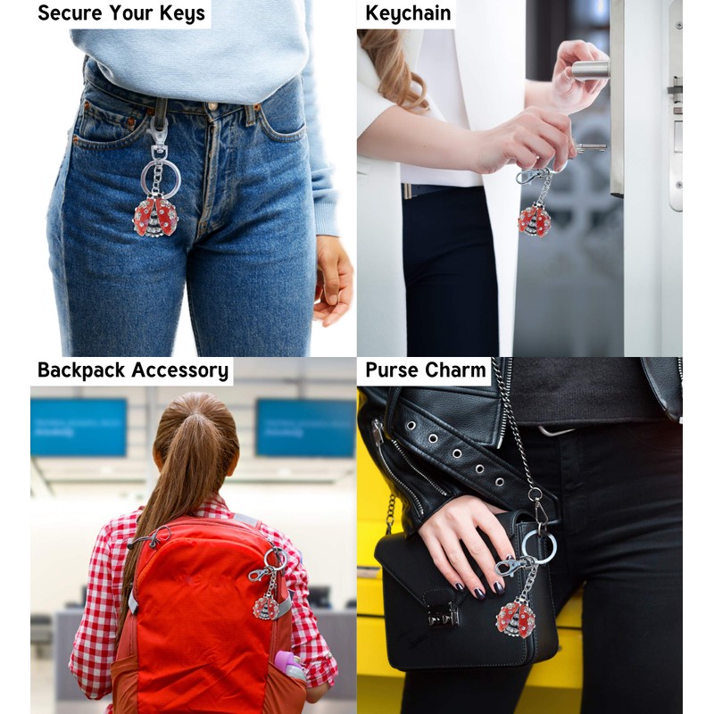 Puzzled Ladybug Sparkling Charm Elegant Keychain