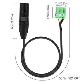 XMSJSIY XLR to 3-Pin Phoenix Cable 3P F/M to PHX3M NBKF/2EDG-5.08 3-Pin PCB Screw Block Adapter Plug Cable for Speaker - 0.4M/1.3FT (XLR Male)