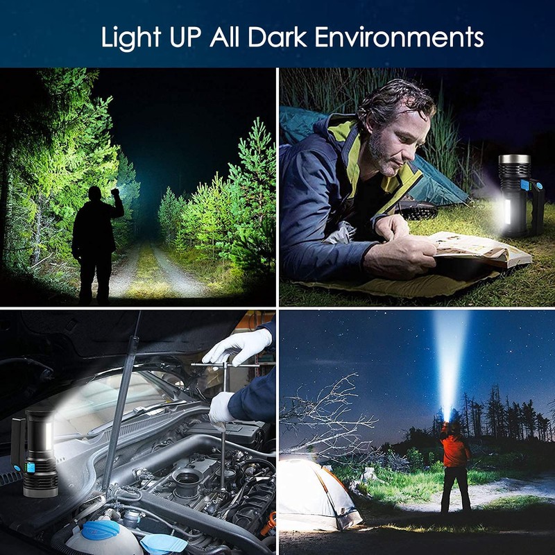 Wrrozz LED Flashlight High Lumens USB Rechargeable Flashlight for Camping,