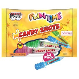 DOUzzle Get Well Soon Candy Shots, Sour Candy in Fun Shot (12 Count, Pack of 1) Individually Wrapped Candies, Birthday Party Favors, Goodie Bags Stuffers - Kosher Parve
