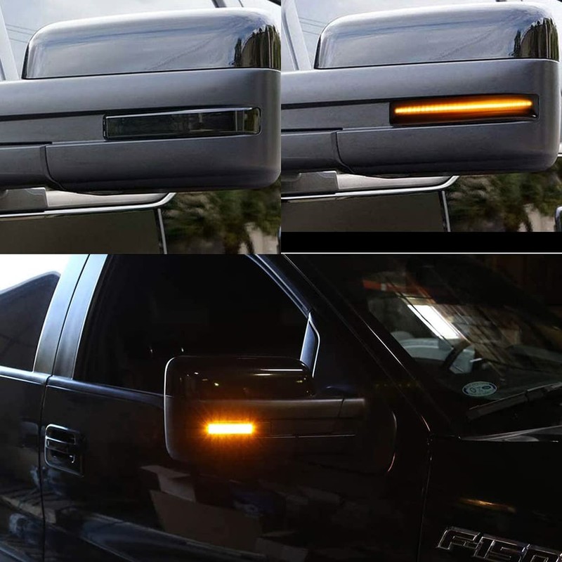 dunxunn 2Pcs Amber LED Dynamic Sequential Side Mirror Marker Turn