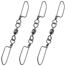 Alwonder 30PCS Double Snap Swivels, Trolling Planer Board Line Release Clips, High Strength Stainless Steel Coastlock Snaps with Black Nickel Coating, Saltwater Barrel Swivels Connector #4 * 2-77LB